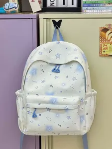 Cute star print student backpack casual daily book bag for teenage girls and women