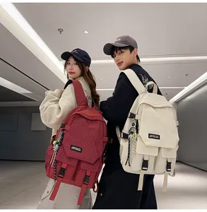Utility style student backpack with large capacity, trendy plaid and solid pairs casual travel.