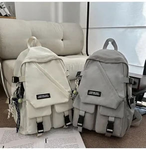 Tactical style student backpack large capacity casual travel backpack details and multi pockets.