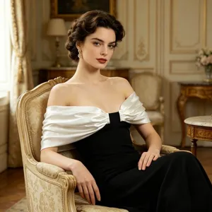 Elegante chal envolvente de seda artificial sin hombros para vestido de noche y banquete.