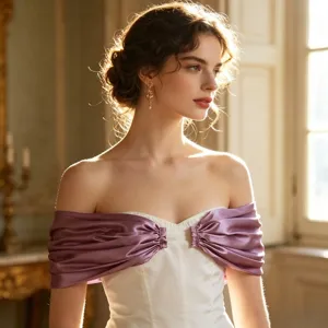 Chal envolvente estilo seda sin hombros para vestidos de fiesta, accesorio elegante.