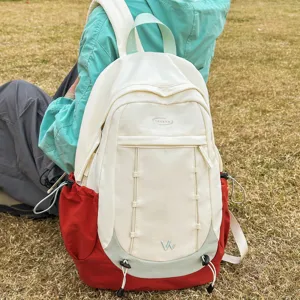 Preppy Style Student Backpack Large Capacity Colorblock Nylon Casual Travel Bag For Women School College Bookbag