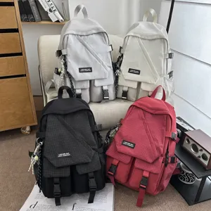 Tooling style large capacity multi-pocket student backpack casual travel school bag set