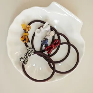 Elastici per capelli con fiocco in acetato per donne, accessori estivi resistenti ed elastici