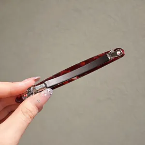 Elegant tortoiseshell acetate hair barrette spring clip for women daily hair styling design