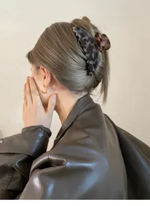 Elegante haarklem met schildpadmotief voor dames, groot haaraccessoire voor dik haar.