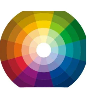 Graphique de roue chromatique montrant diverses teintes de couleurs pour reference visuelle.