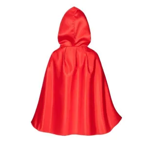 Unisex medieval hooded red cloak cape for Halloween cosplay and stage performance costume.