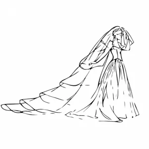 Illustrazione della tabella delle taglie del velo da sposa con vari stili di lunghezza.