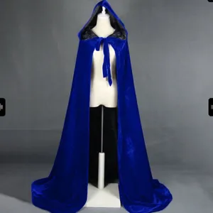Double Couche Halloween Cape en Velours Épaissi Longue Châle Costume