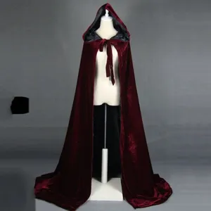 Cape a capuche en velours bourgogne pour costume d'Halloween cosplay vetement de fete