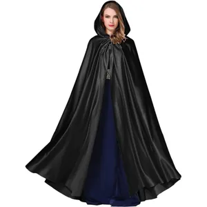 Black hooded cloak cape wizard costume for Halloween party cosplay stage performance wear