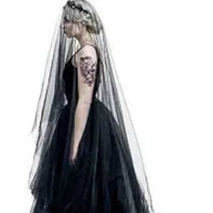 Black bridal veil soft tulle wedding photography props for dark gothic photo shoots