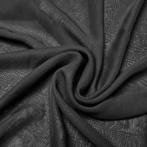 Black cloak fabric texture detail close up, lightweight translucent black material.