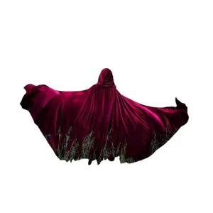 Red velvet hooded cloak for women Christmas Halloween costume cape studio party wear new style