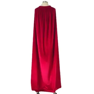Red velvet hooded cloak cape for stage performance, long velvet shawl outerwear.