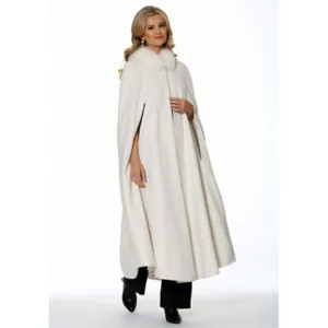 Elegant white bridal fur collar cape cloak for wedding winter warm outerwear fashion coat
