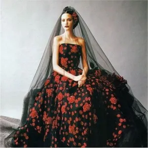New Bridal Black Soft Mesh Veil Gothic Wedding Photography Prop Long Tulle Veil Women Hair Accessories