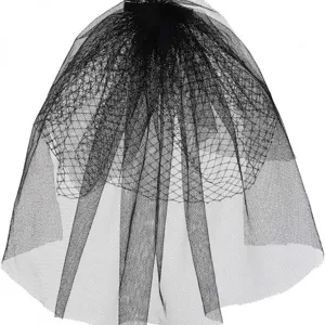European American Bridal Plaid Birdcage Veil Wedding Veil With Comb Short Net Mesh Hair Accessory For Bride Women Party