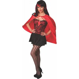Halloween red short cape cloak with corset and skirt stage costume for women and adults.