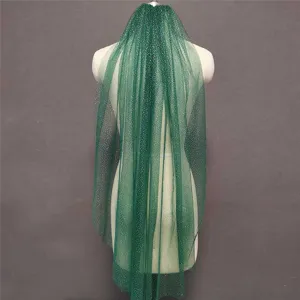 Korte Bruidssluier Polyester Mesh Glitter Applicatie Huwelijkssluier Met Kam Voor Huwelijksfeest Vrouwen Haaraccessoires