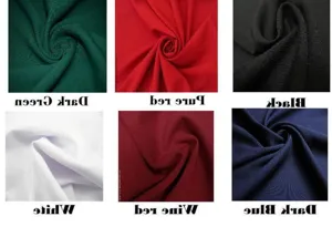 Detailed fabric swatches in multiple colors showing texture and material quality clearly.