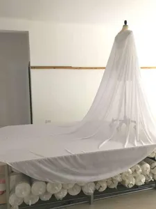 Elegant white chiffon long cape with hood, flowing bridal wedding dress cloak for photography.