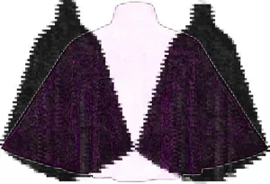 Detailed view of the elegant purple velvet short cape, perfect for matching cheongsam and dresses.