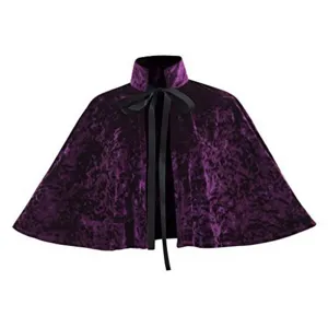 Elegant Velvet Mini Cape Shawl For Women Winter Warm Retro Cloak Solid Color Outerwear Party Evening Dress Accessory