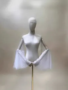 Korean style solid color wedding dress mesh sleeves, detachable bell fake sleeves, arm cover.