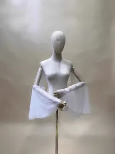 Detachable mesh trumpet sleeves bridal dress accessories for arm coverage and elegant styling.