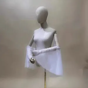 Detachable wedding tulle sleeves white bridal bell sleeve arm covers bridal accessories