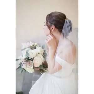 Long bridal white veil with comb cut edge for wedding dress elegant bridal hair accessory chic