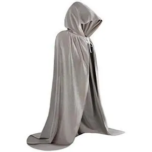 Adult hooded long solid color cloak for Halloween party cosplay costume staging cape