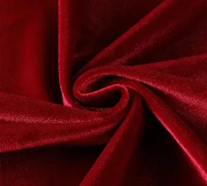 Dark red velvet fabric close-up detail, soft textile texture for cloaks and apparel crafts.