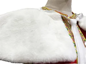Two-piece plush ribbon trim cape Halloween cosplay stage performance costume cloak item.