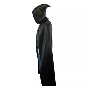 Black hooded cloak Halloween vampire witch cape for cosplay costume main product view