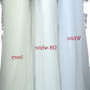 Bridal veil fabric detail close-up showing ivory off-white and pure white color options.