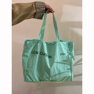 Casual Large Capacity Canvas Tote Bag For Women Relaxed Style Letter Printed Shoulder Bag Daily Commuting Handbag