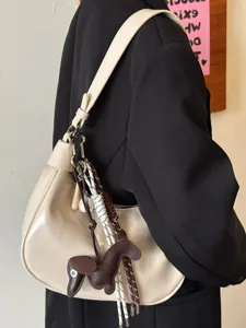 Stilvolle Retro Hobo Achseltasche für Damen, lässige PU Leder Umhängetasche für Arbeit.