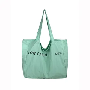 Mint green canvas tote bag large capacity casual shoulder bag for women daily shopping.