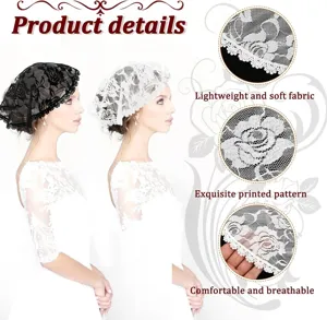 Detailed close-up view of exquisite floral lace fabric, lightweight, soft, breathable veil.