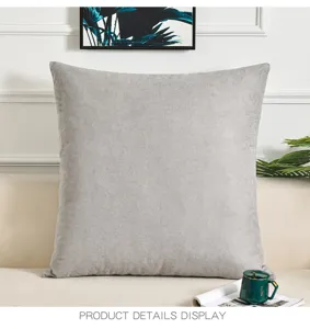 Minimalist solid grey throw pillow cover for living room sofa bedroom and home decor use.