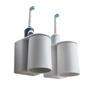 Set supporto per spazzolino magnetico a parete, mensola da bagno con doppia tazza invertita.