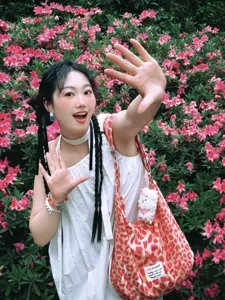Koreanische rosa Leopardenmuster Segeltuchtasche, große lässige Umhängetasche für Damen.