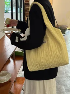 Große lässige Canvas-Handtasche für Damen, stilvolle koreanische Schultertasche für den Alltag.