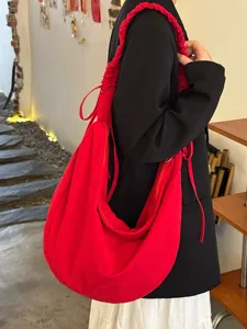 Korean style pleated drawstring cloud bag large capacity lazy style shoulder crossbody bag