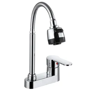 Modern Zinc Alloy Basin Faucet Dual Hole Hot And Cold Water Mixer Tap With Flexible Hose Bathroom Sink Faucet Hardware