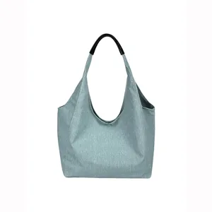 Korean casual denim tote bag for women, large capacity shoulder and underarm bag.