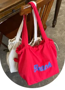 Koreanischer Stil Buchstaben Canvas Shopper grosse Kapazitaet Laessige Umhaengetasche